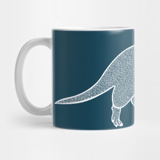 Aardvark Ink Art - cool detailed animal design - on dark blue Mug